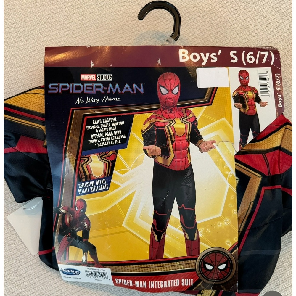 Marvel Spider-Man No Way Home Integrated Suit Padded Costume Boys Small 6-7 New - Picture 2 of 3